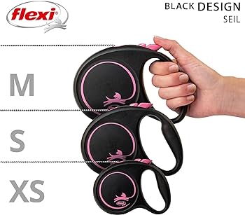 Miscota Flexi Guinzaglio di design nero e cavo rosa Fino al 65% di sconto