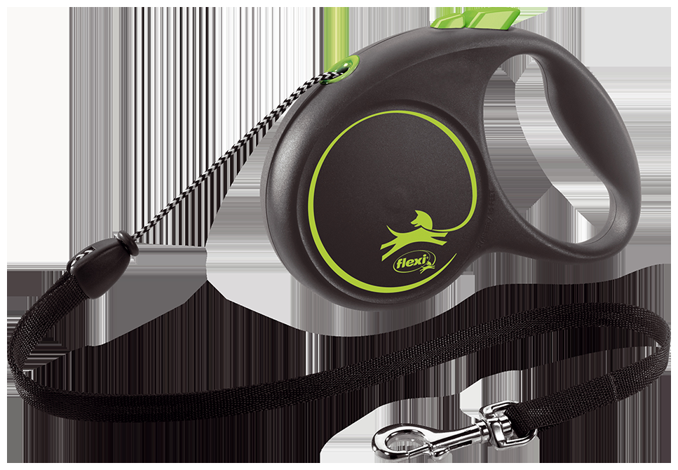 Miscota Flexi Guinzaglio di design nero Cordino di design nero verde
