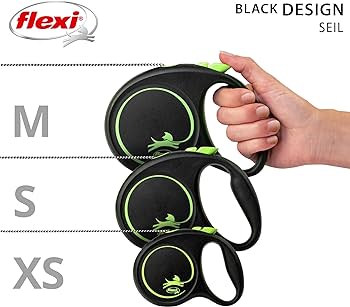 Miscota Flexi Guinzaglio di design nero Cordino di design nero verde Only for today