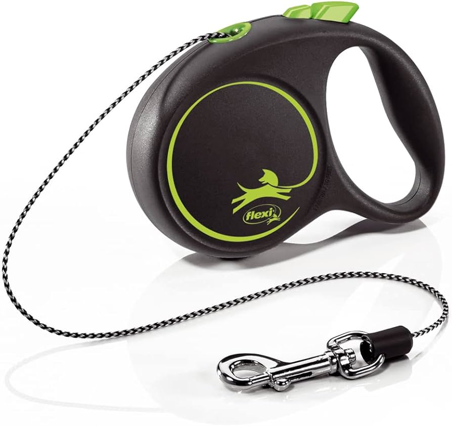 Miscota Flexi Guinzaglio di design nero Cordino di design nero verde Only for today