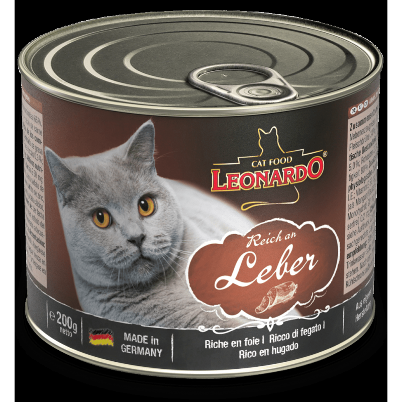 Leonardo Ricco di Fegato Cibo Umido per Gatti Qualità Garantita
