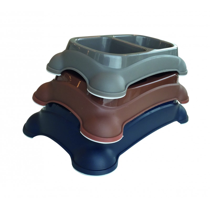 M-Pets Ciotola Doppia per Cani in Plastica Antirovesciamento Economico