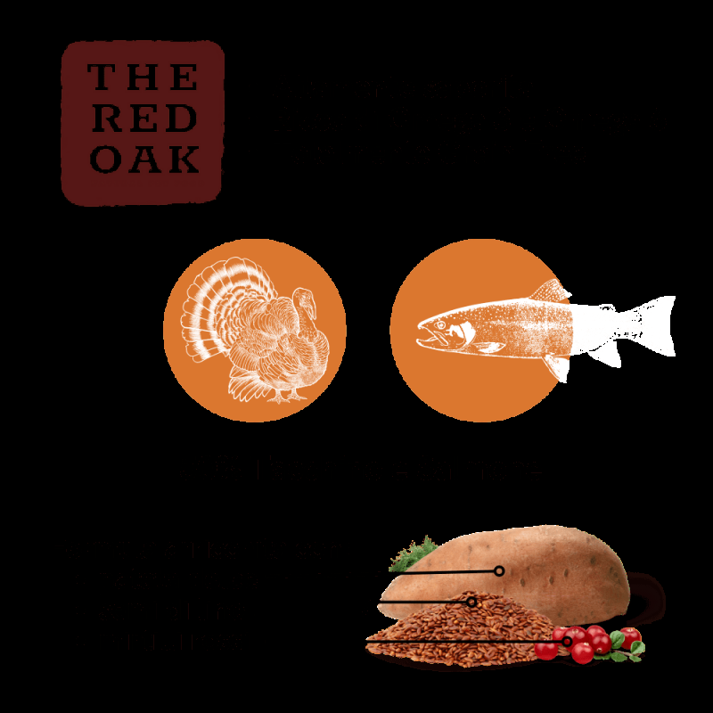 The Red Oak Tacchino con Mirtilli Rossi Grain Free per Cani Negozio