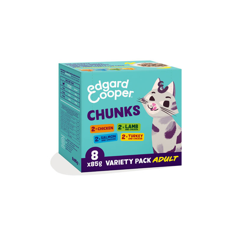 Edgard Cooper Chunks Bocconcini in Salsa per Gatti Adulti Nuovo