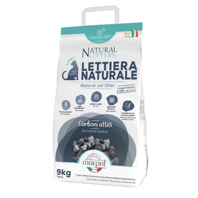 Marpet Lettiera Naturale ai Carboni Attivi per Gatti Spedizione Gratuita
