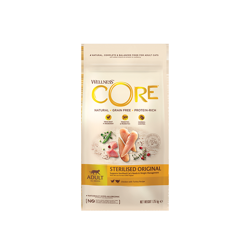 Wellness Core Sterilised Original con Tacchino e Pollo per Gatti