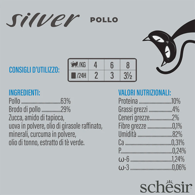 Schesir Silver Mousse Cibo Umido per Gatti Anziani Officina