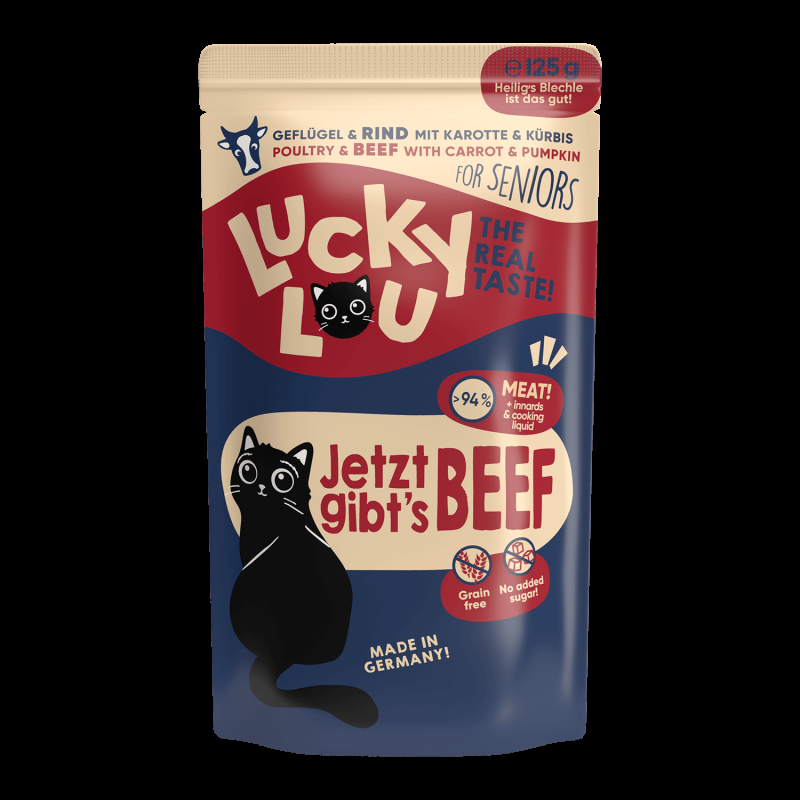 Lucky Lou Senior Cibo Umido per Gatti Anziani 16 bustine da 125 gr
