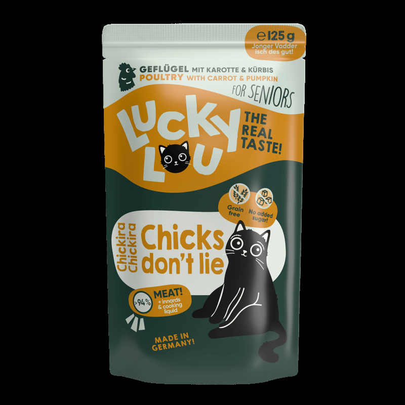 Lucky Lou Senior Cibo Umido per Gatti Anziani 16 bustine da 125 gr Outlet
