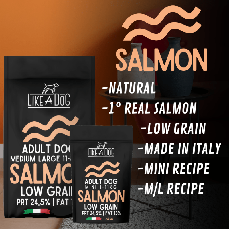 Like A Dog Low Grain Salmon Medium Large per Cani Moda