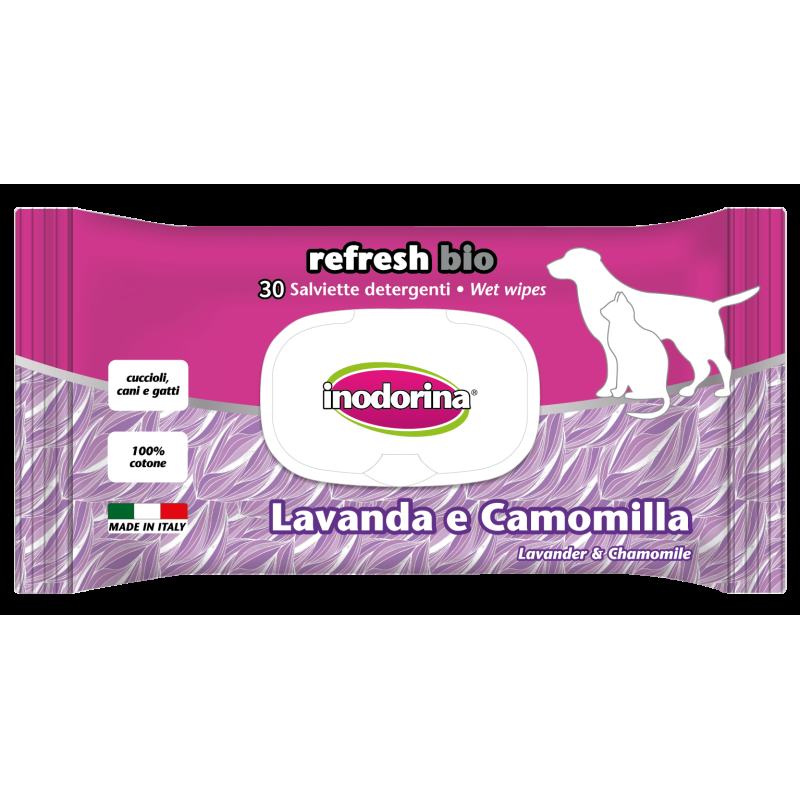 Inodorina Salviette Refresh Bio per Cani e Gatti