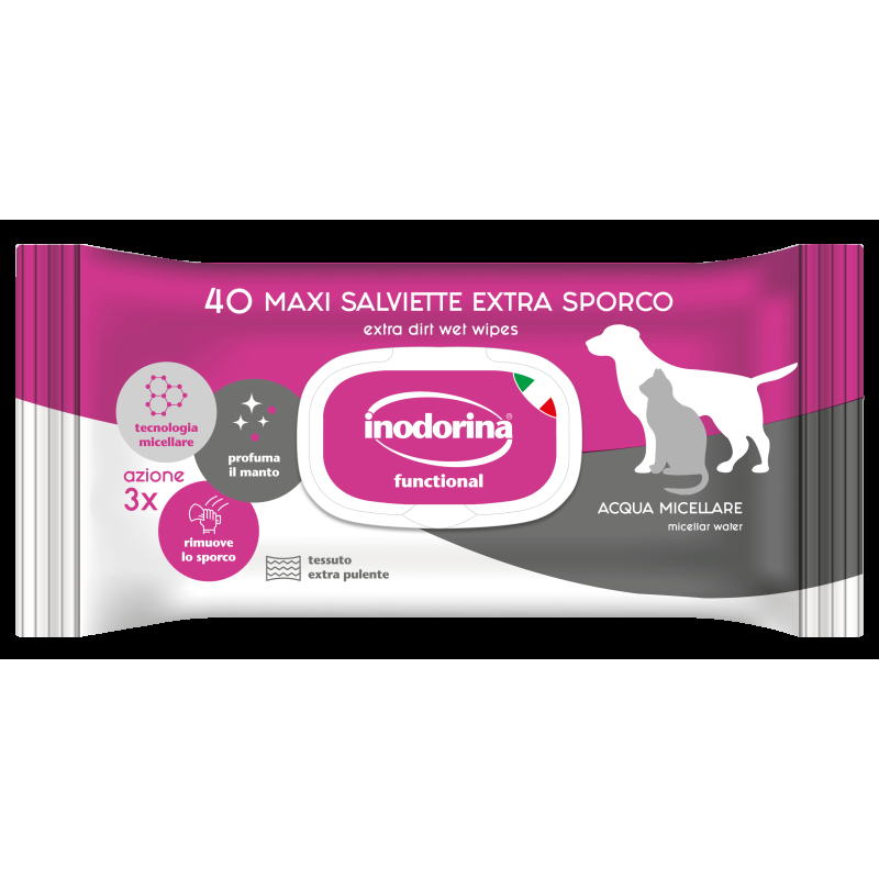 Inodorina Salviette Sensitive Extra Sporco per Cani e Gatti Offerta San Valentino