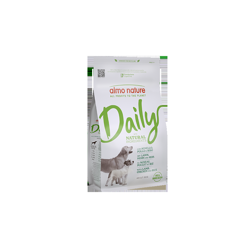 Almo Nature Daily con Agnello Pollo e Riso per Cani Super Saving Price
