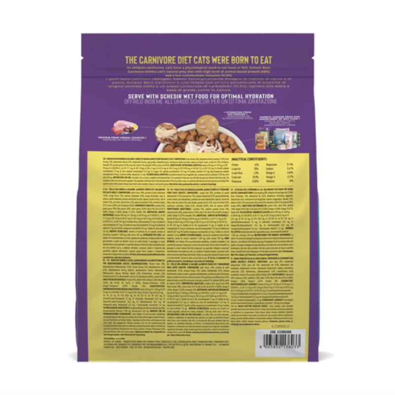 Schesir Born Carnivore Adult Pollo con Aringa e Salmone per Gatti Offerta speciale della fabbrica