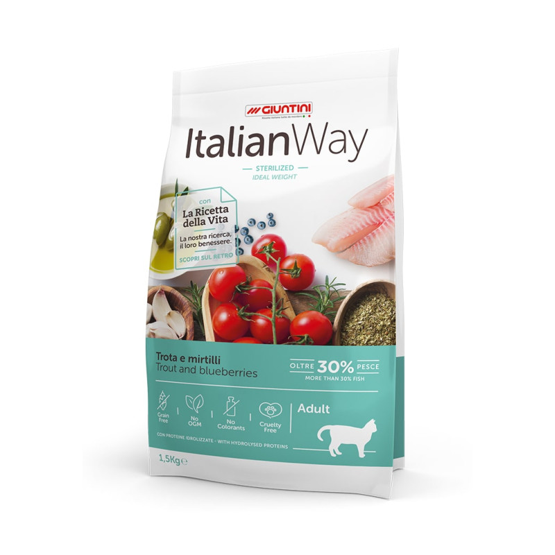 ItalianWay Sterilized Ideal Weight Trota e Mirtilli per Gatti Sterilizzati