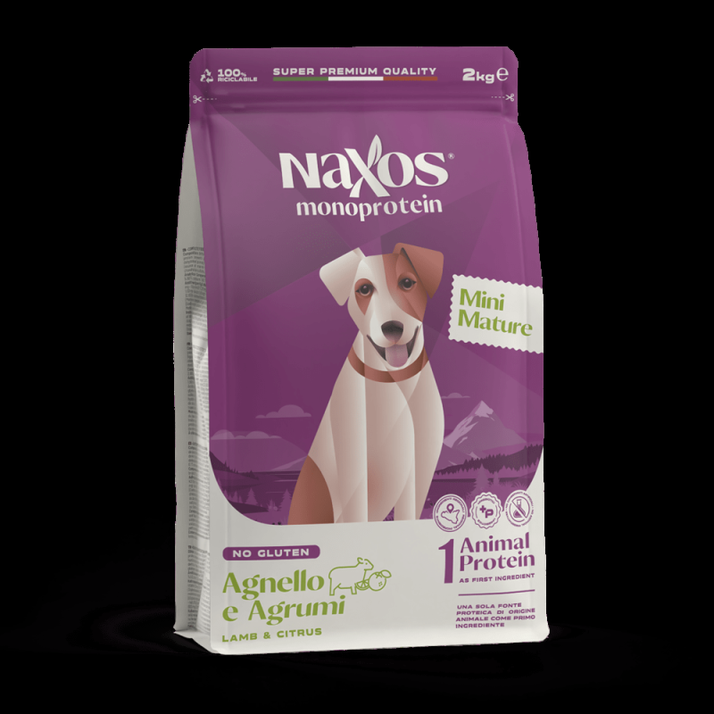 Naxos Monoprotein Mature Mini Agnello e Agrumi per Cani