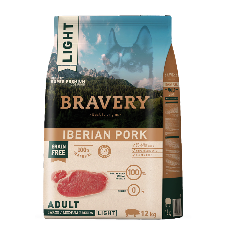 Bravery Dog Adult Maiale Iberico Light per Cani