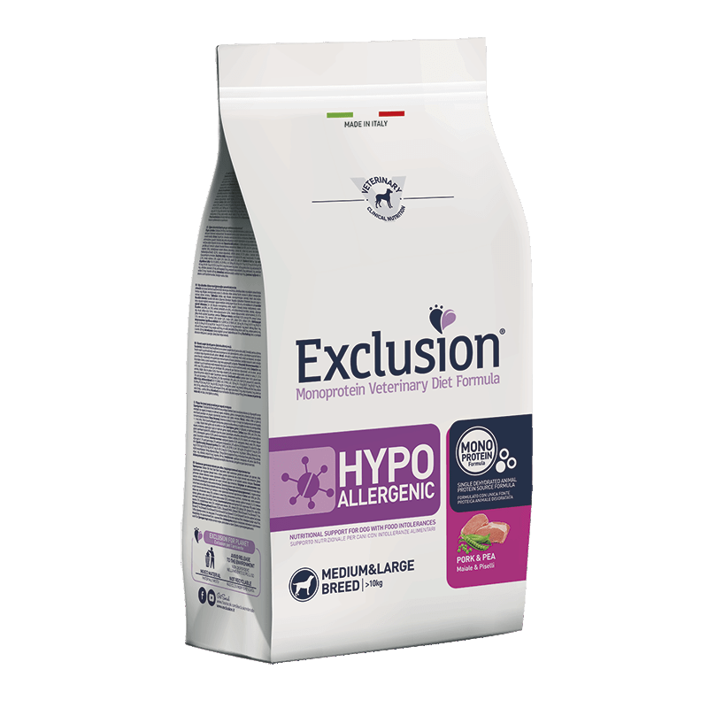 Exclusion Diet Hypoallergenic Maiale e Piselli per Cani