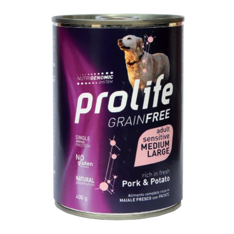 Prolife Sensitive GRAIN FREE con Maiale e Patate Umido per Cani
