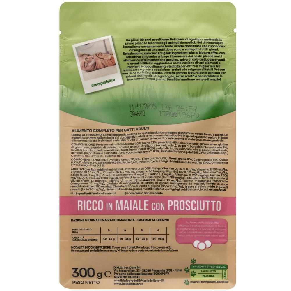 Naturalpet Premium Cat Adult ricco in Maiale con Prosciutto 300 gr 000141015 Vendita