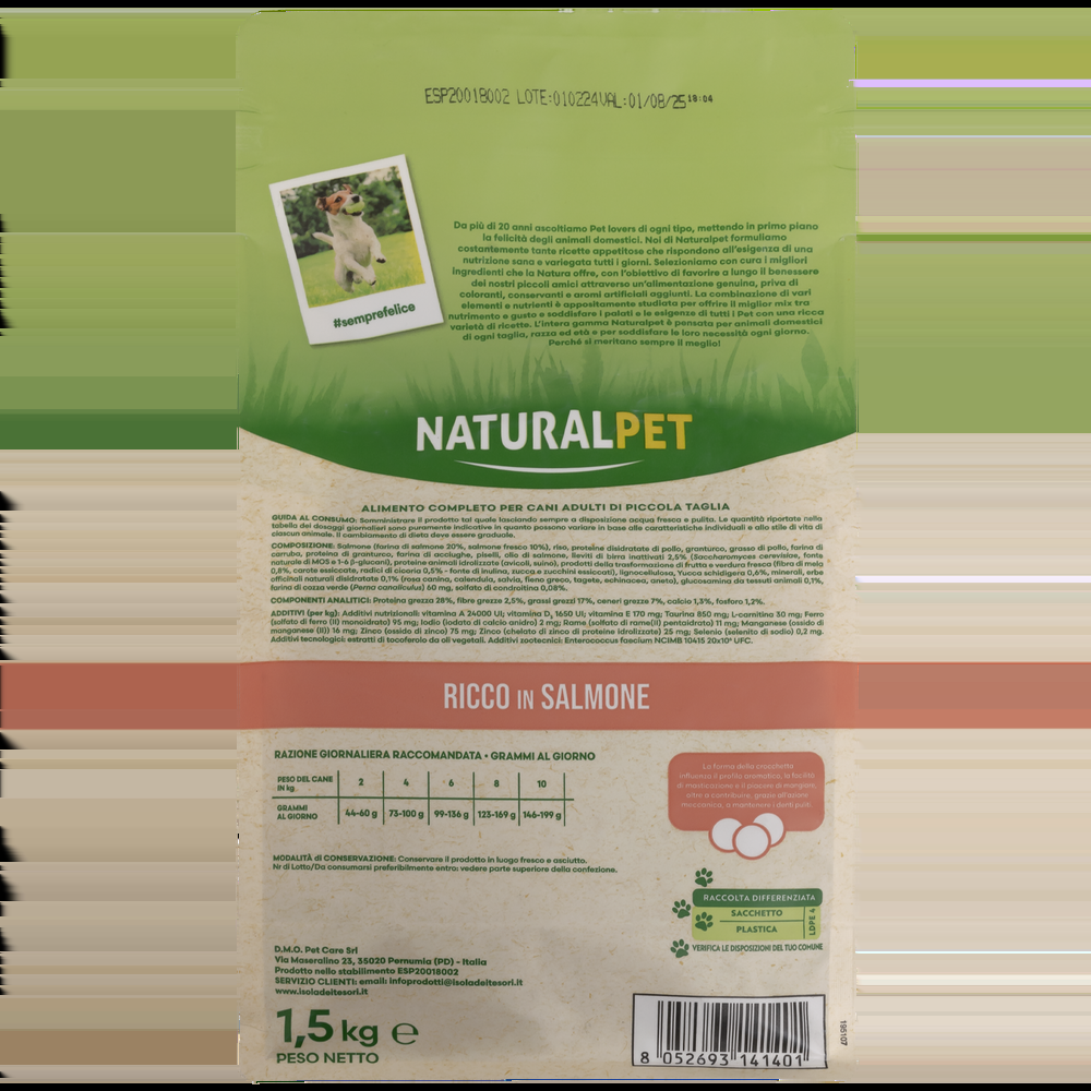 Naturalpet Dog Adult Mini ricco in Salmone 1 5 kg 000125780 Negozio