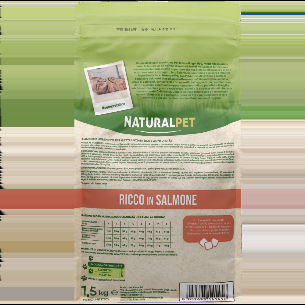 Naturalpet Cat Senior ricco in Salmone 1 5kg 000141064 In Linea