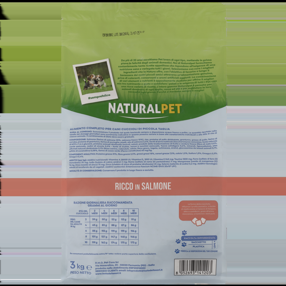 Naturalpet Prime Orme Puppy Mini ricco in Salmone 3kg 000125791 Sottocosto