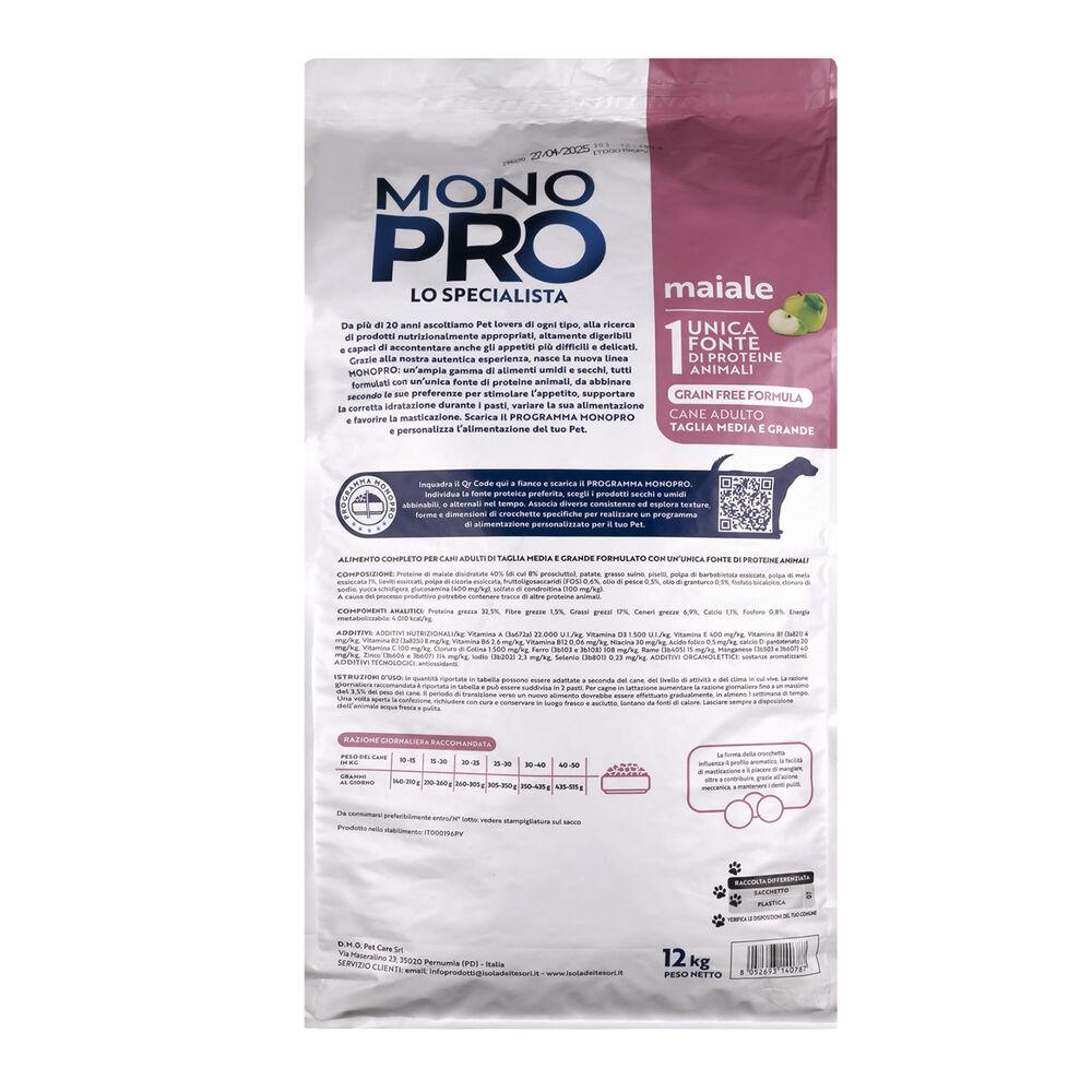 Monopro Dog Adult Medium&Large Grain Free Maiale 12kg 000125726 Offerta migliore