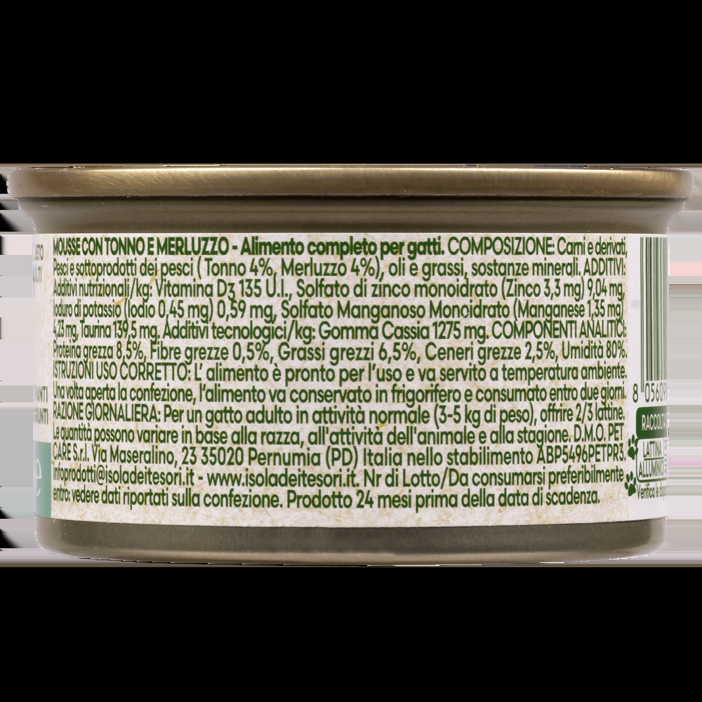 Naturalpet Cat Adult Mousse con Tonno e Merluzzo 85 gr 000142780 Offerte giornaliere