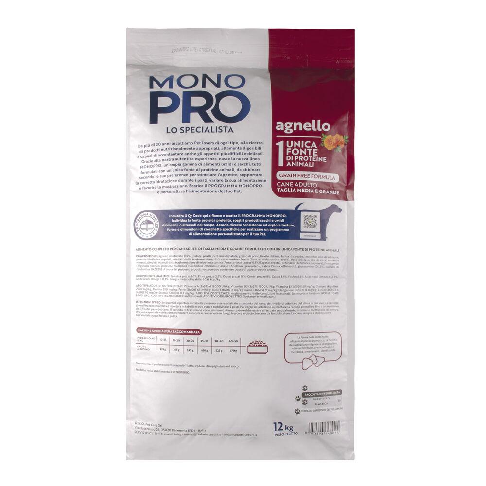 Monopro Dog Adult Medium&Large Grain Free Agnello 12 kg 000125670 Offerta settimanale