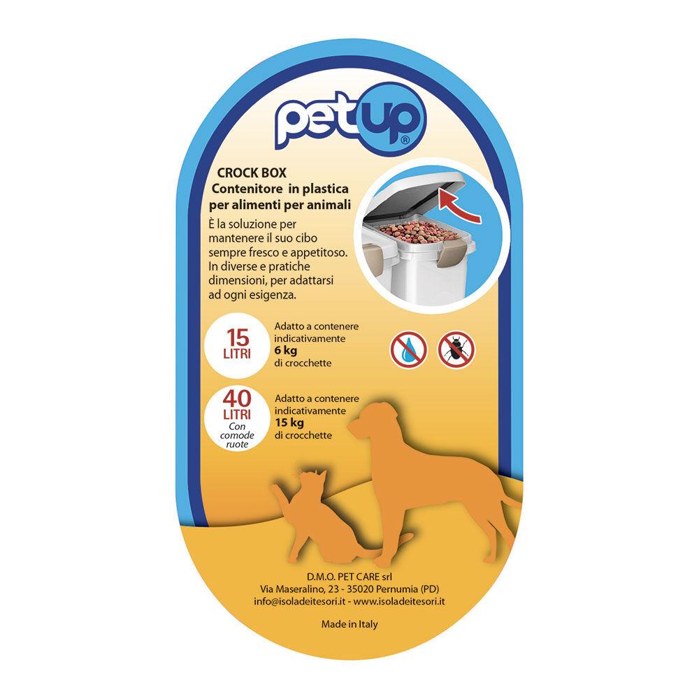 Petup Crock-box Bidone porta crocchette con ruote 40 Lt 000172318 Rilascio limitato