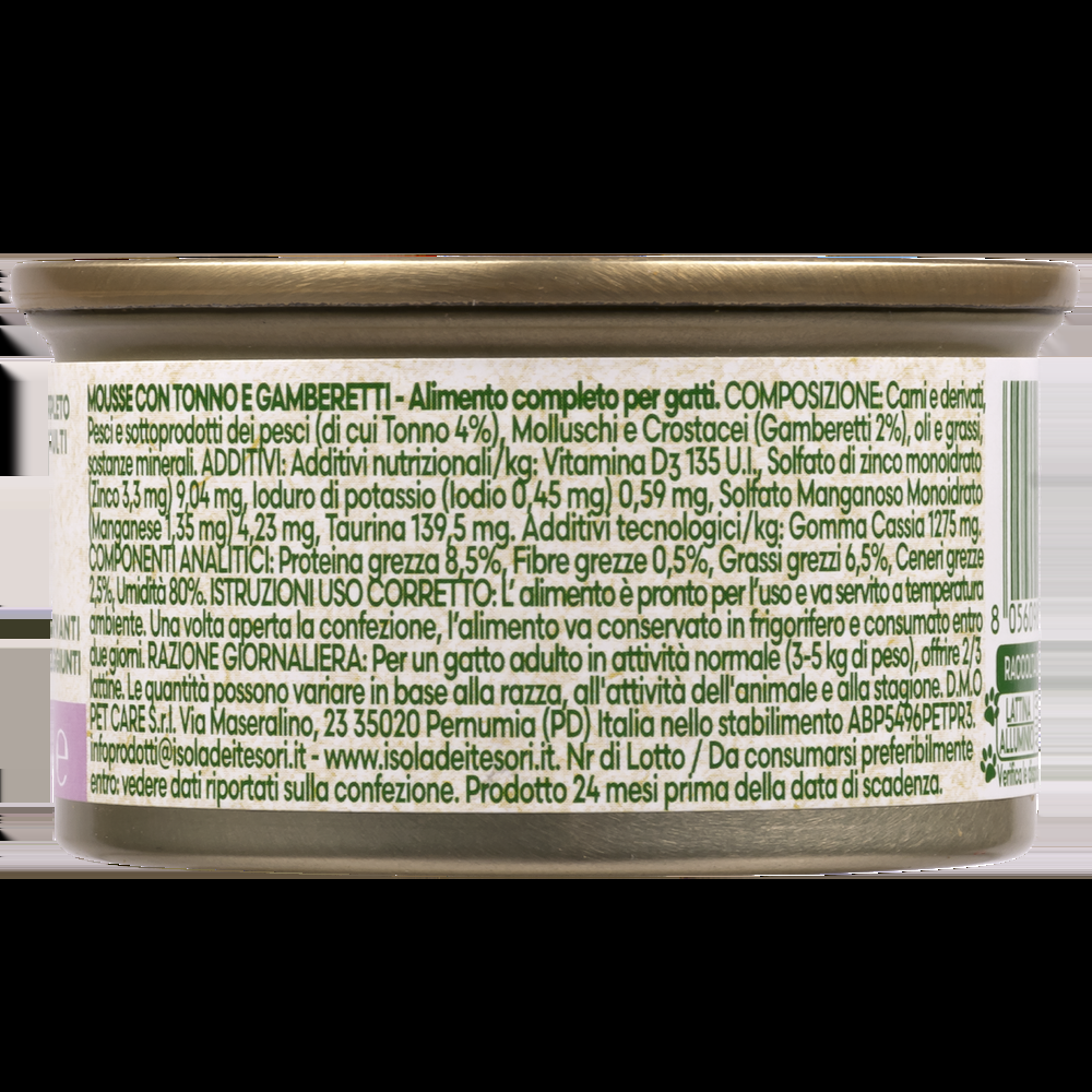 Naturalpet Cat Adult Mousse con Tonno e gamberetti 85 gr 000143682 Sostegno trimestrale