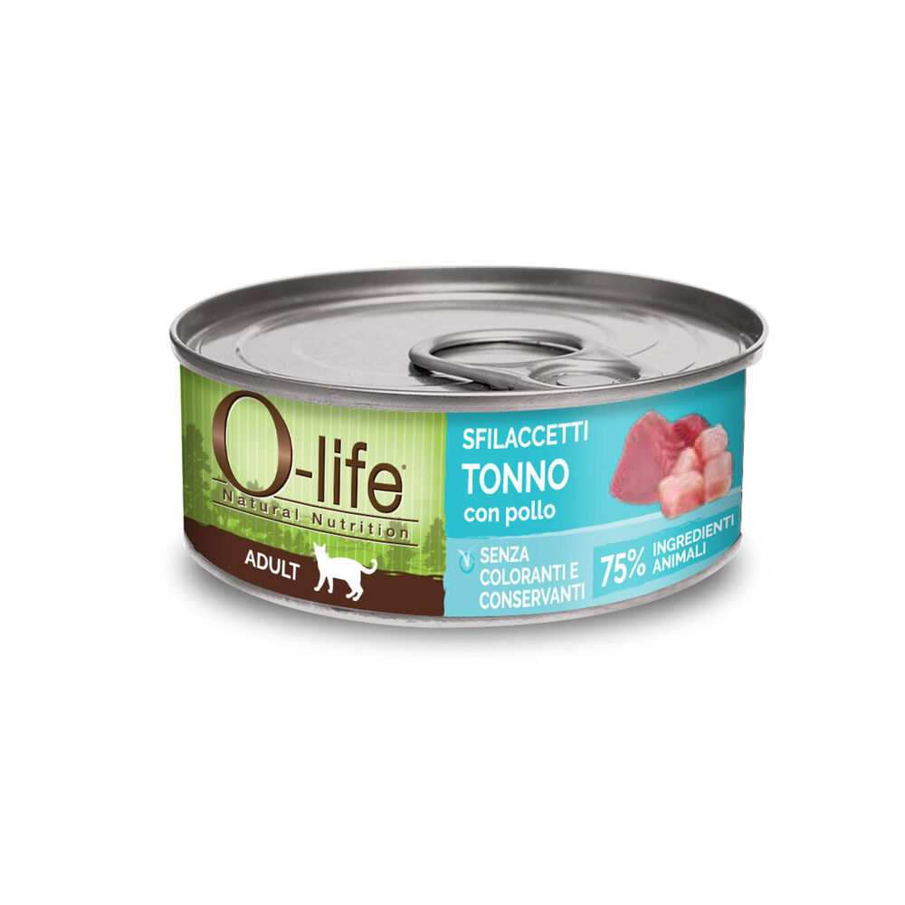 O-life Cat Adult Sfilaccetti di Tonno con Pollo 70 gr 000143516