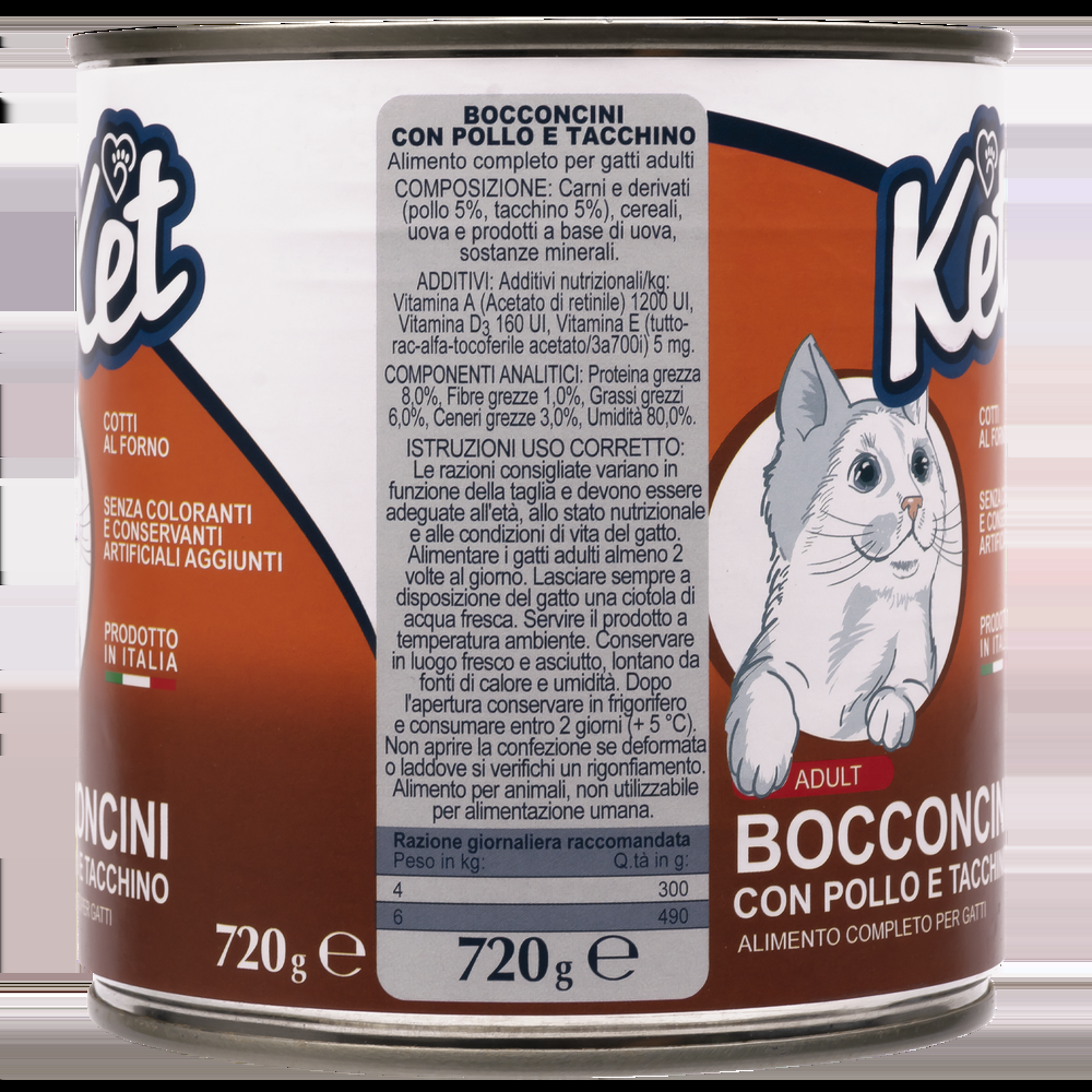 Ket Adult All breeds Bocconcini Pollo e Tacchino 720 gr 000143643 50% di sconto per tempo limitato