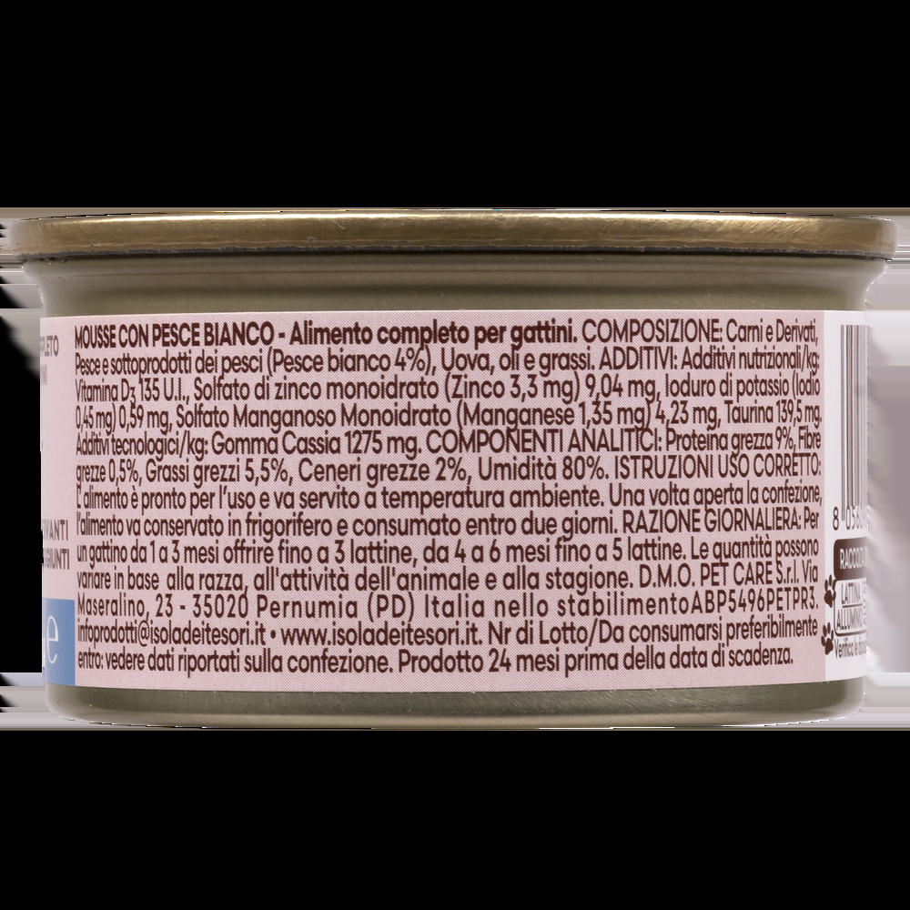 Naturalpet Kitten Prime Orme Mousse con Pesce Bianco 85 gr 000143686 Sconto