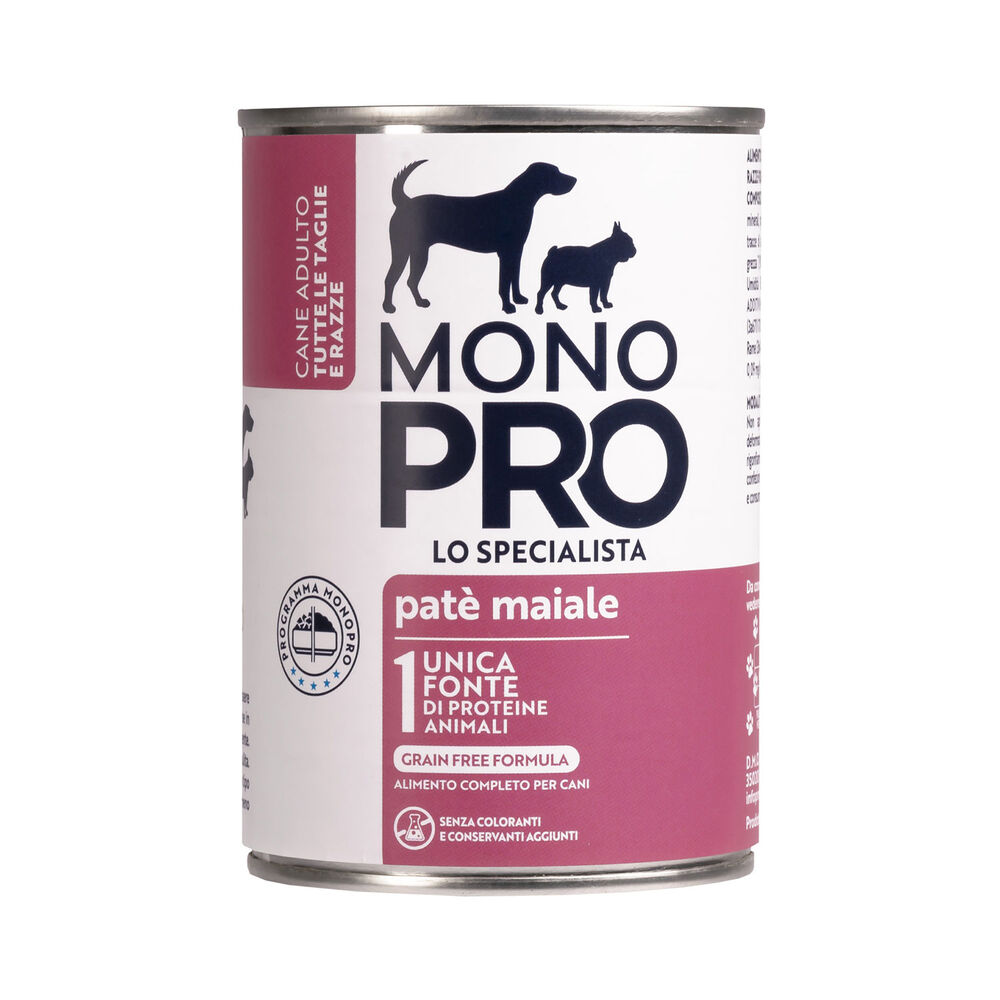 Monopro Dog Adult All breeds Maiale 400 gr 000126860 Nuova