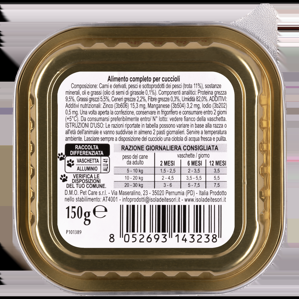 Naturalpet Prime Orme Puppy paté con Trota 150gr 000126876 Vendite stagionali