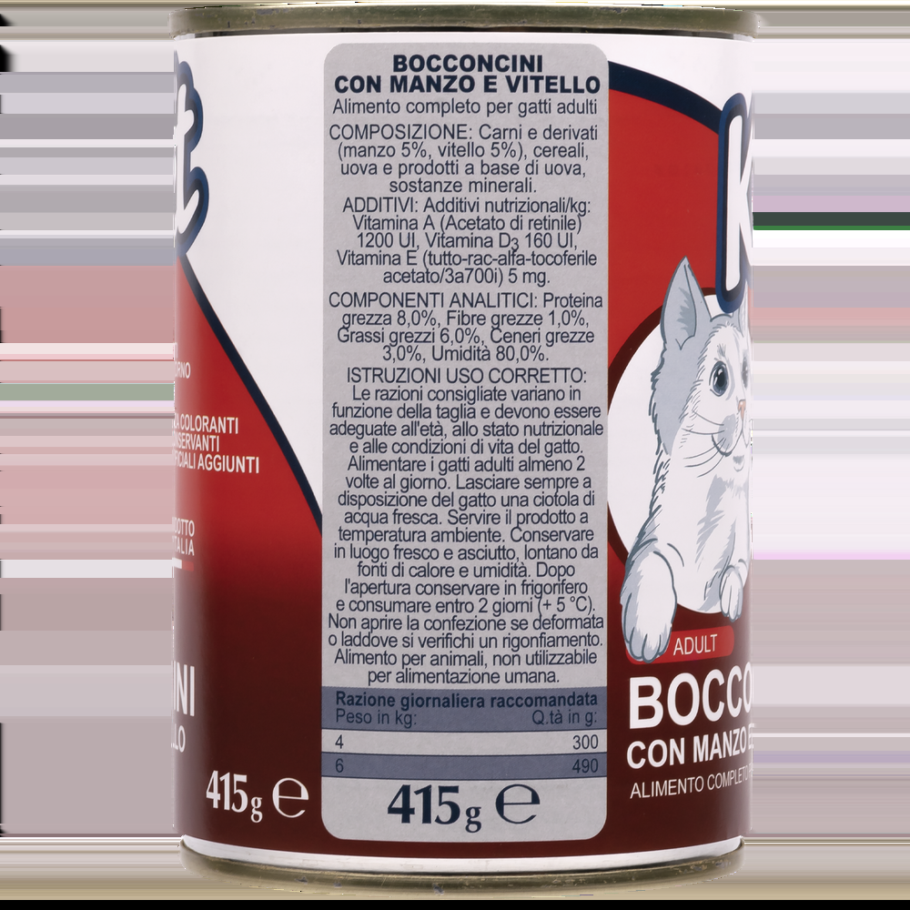 Ket Adult All breeds Bocconcini Manzo e Vitello 415 gr 000143641 Black Friday