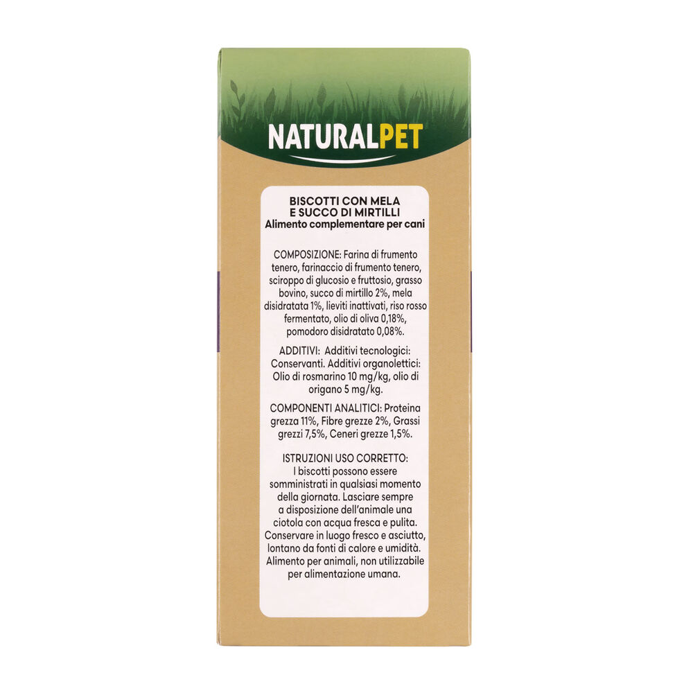 Naturalpet Premium Biscotti con mela e mirtilli 200 gr 000138817 Vendita calda