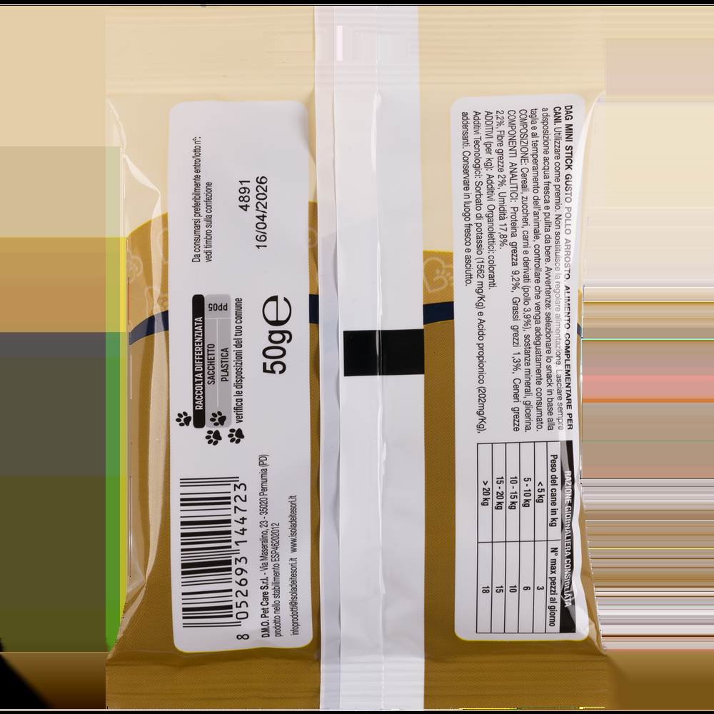 Dag Dog Mini Snack Stick Pollo arrosto 50gr 000138843 Offerta settimanale
