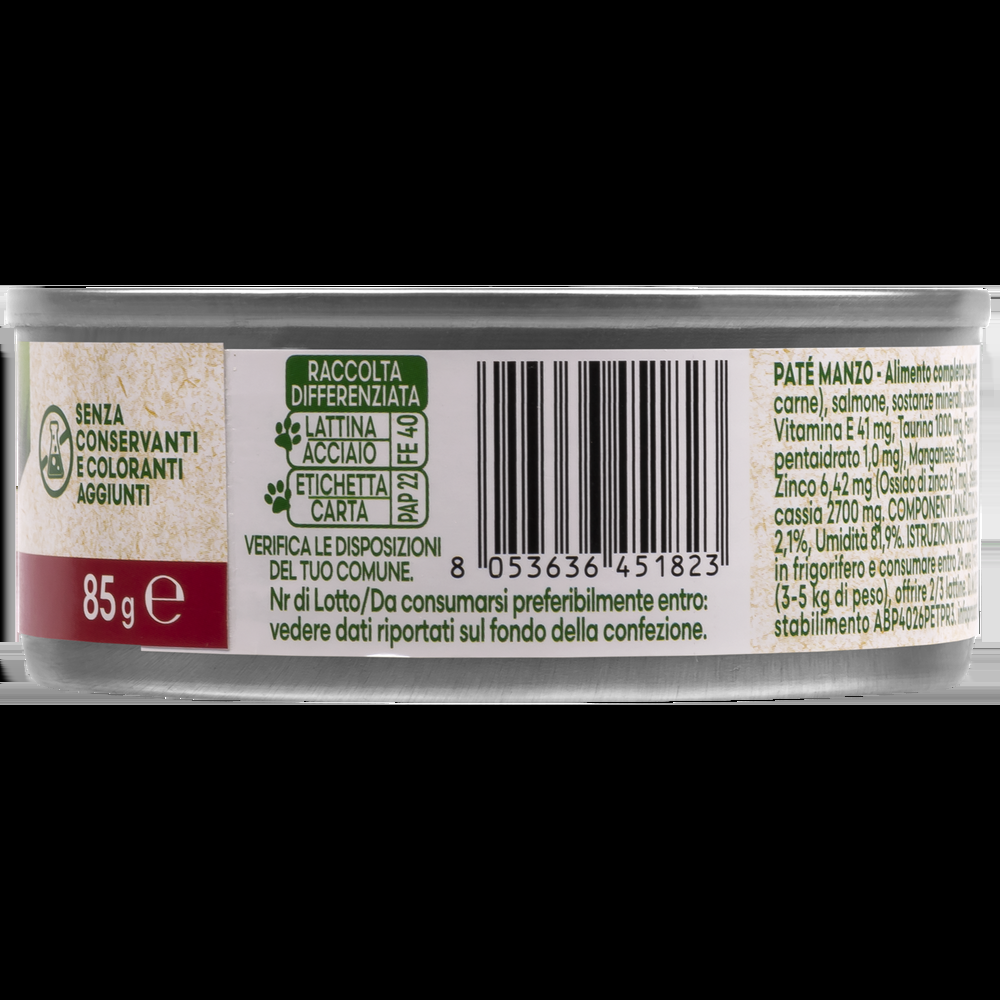 Naturalpet Cat Sterilised Paté Manzo 85gr 000143899 Sostegno trimestrale