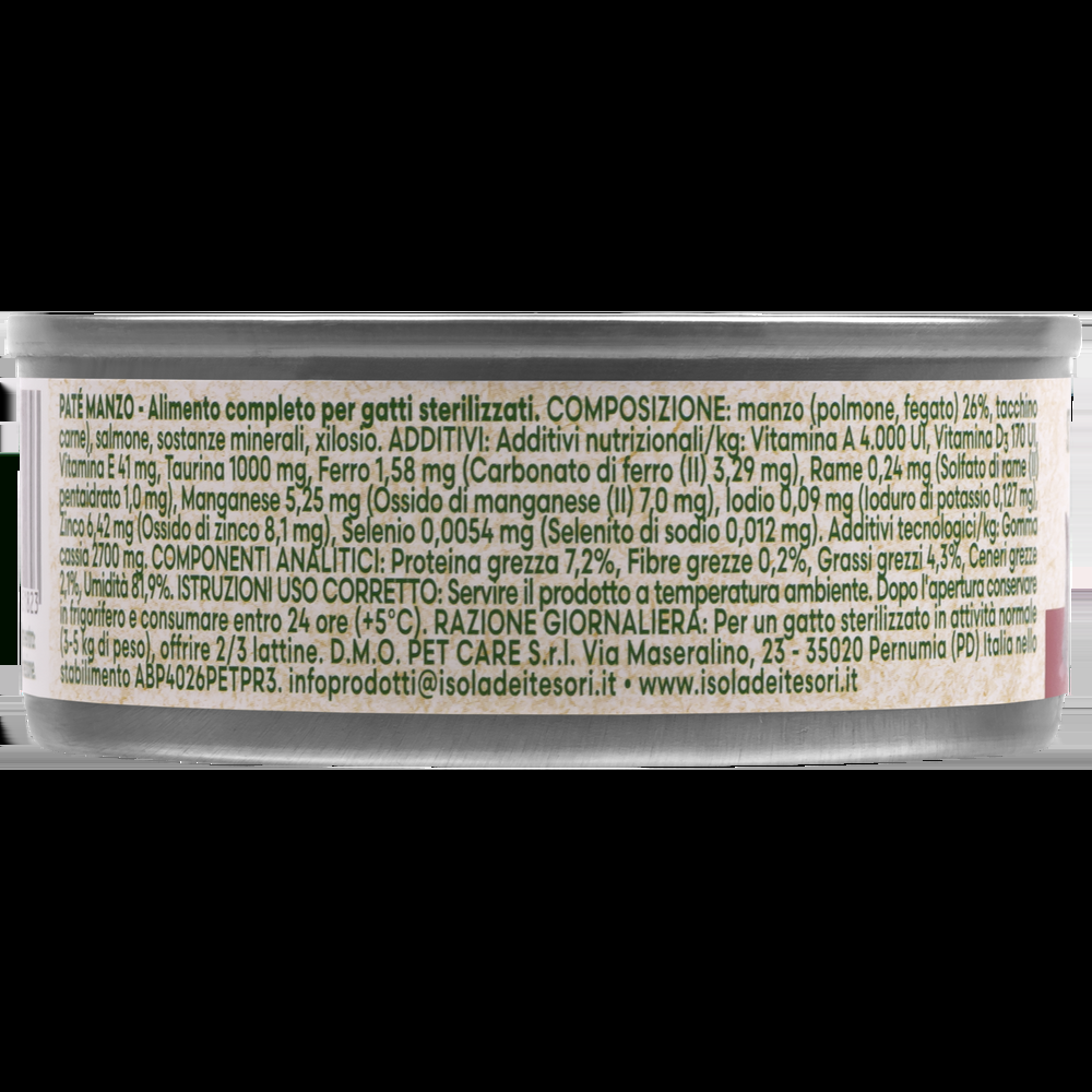 Naturalpet Cat Sterilised Paté Manzo 85gr 000143899 Sostegno trimestrale