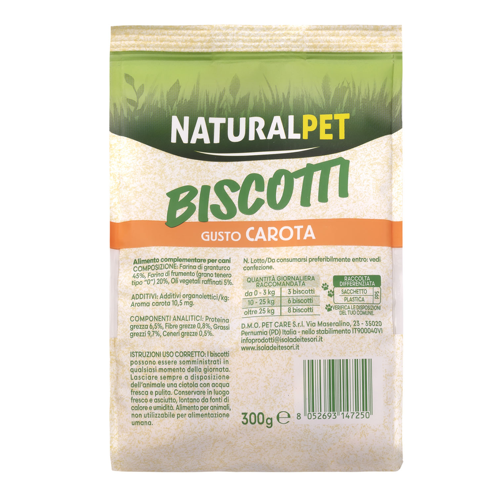 Naturalpet Dog Biscotti gusto Carota 300gr 000138868 Limitato a 3 giorni
