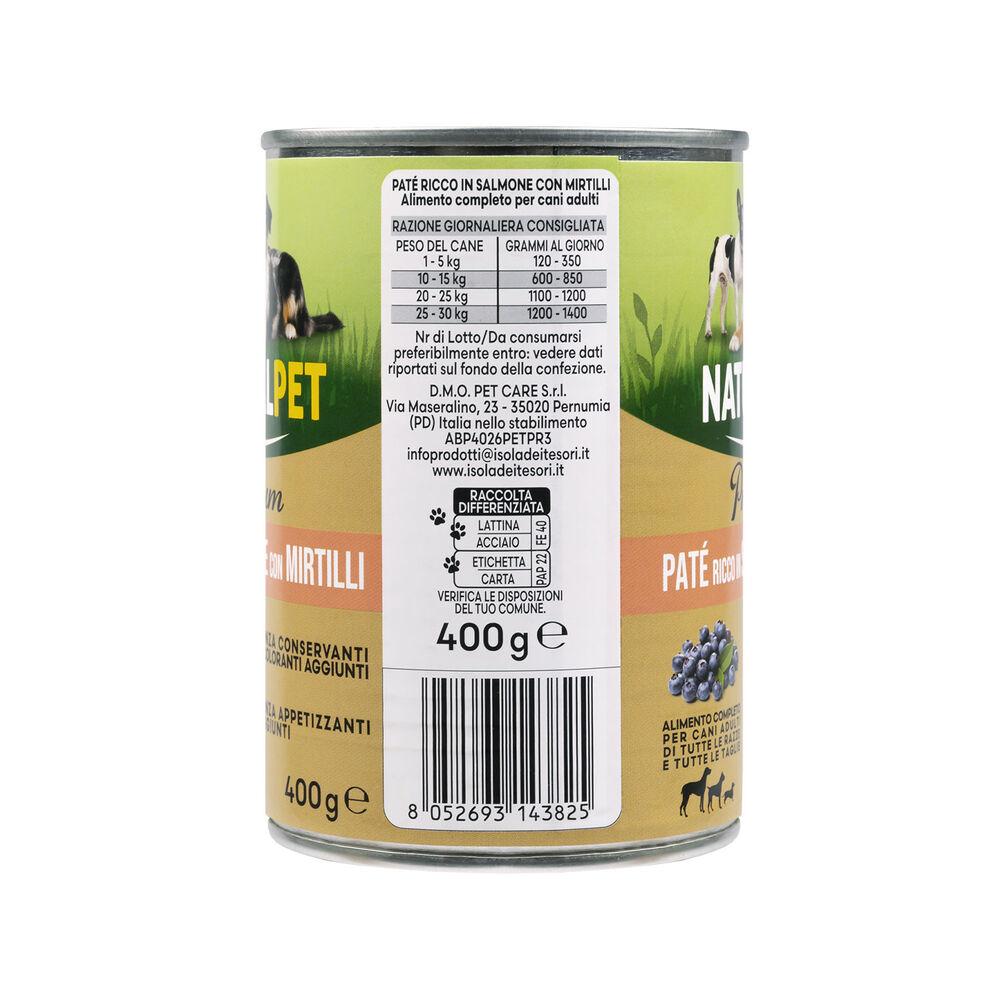 Naturalpet Premium Dog Adult Paté ricco in Salmone con mirtilli 400 gr 000126891 Promozione Limitata