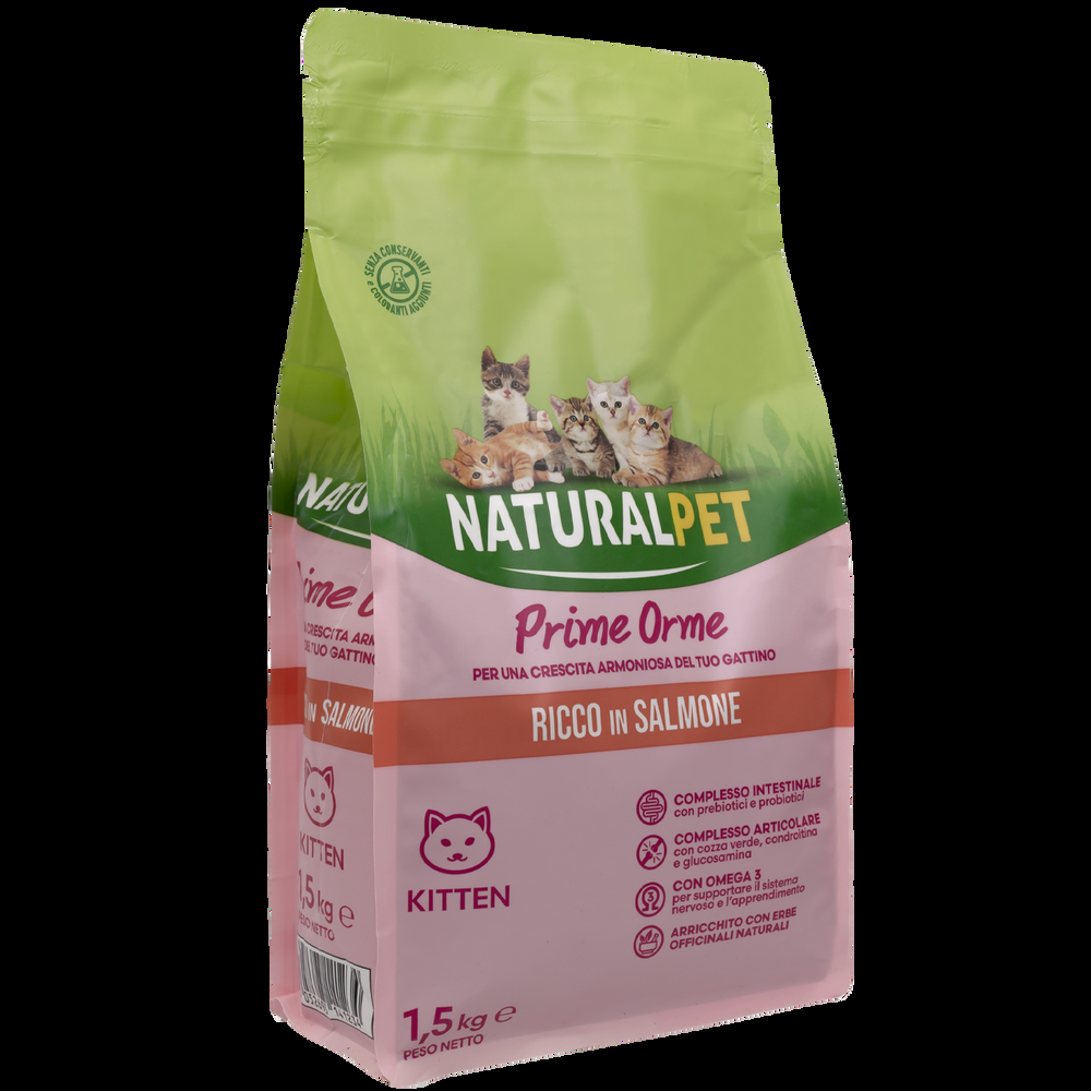 Naturalpet Prime Orme Kitten ricco in Salmone 1 5kg 000141066