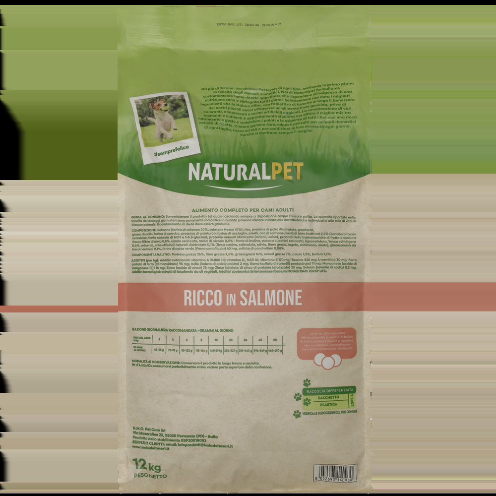Naturalpet Dog Adult All Breed Ricche in Salmone 12 kg 000125794 Prezzo Ridotto