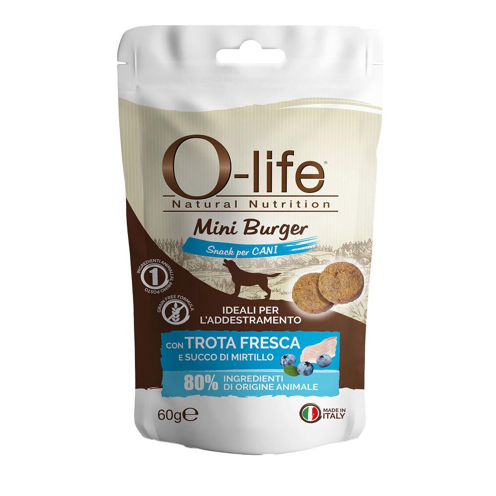 O-life Dog Adult Snack Mini burger Trota e Mirtillo 60 gr 000138731