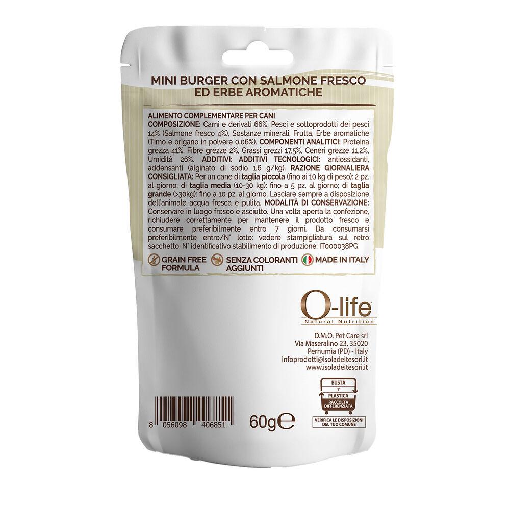 O-life Dog Mini Burger con Salmone fresco ed Erbe aromatiche 60gr 000138732 Sconto