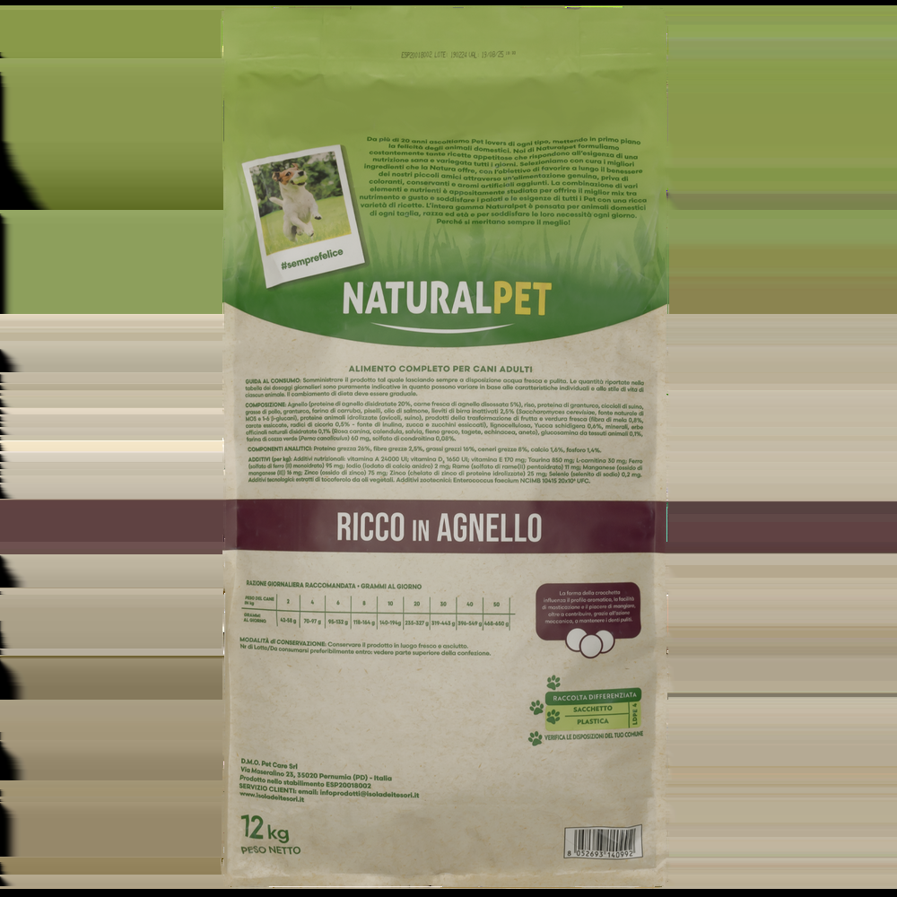 Naturalpet Dog Adult All Breed Ricche in Agnello 12 kg 000125795 Offerta