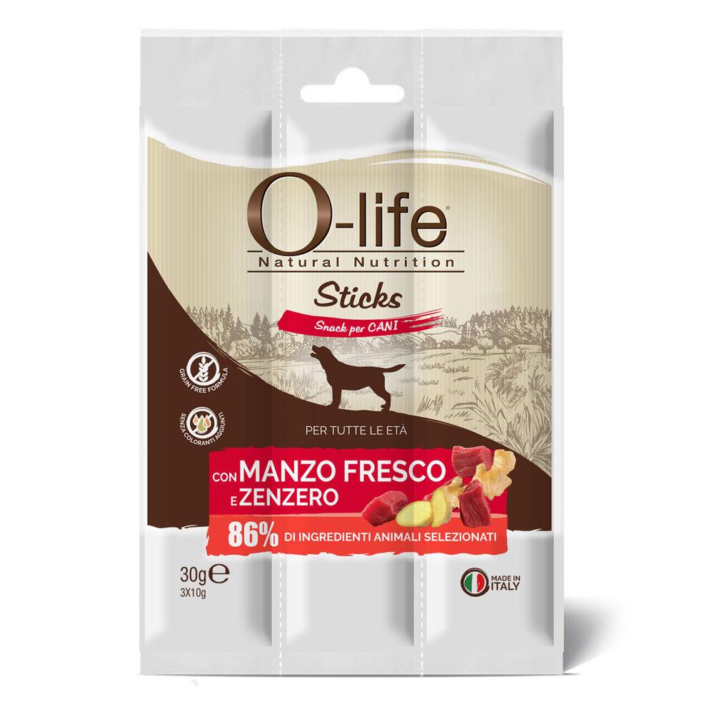 O-life Dog Stick Snack con Manzo Fresco e Zenzero 30 gr 000138701